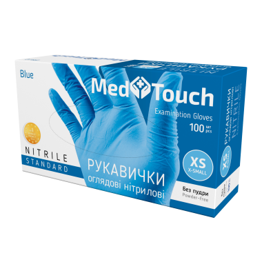 Нитриловые перчатки Голубые размер XS ,тм MEDTOUCH Нитриловые перчатки Голубые размер XS ,тм MEDTOUCH